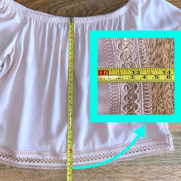 Express Off The Shoulder Lace Trim Top NWT - Picture 9 of 16